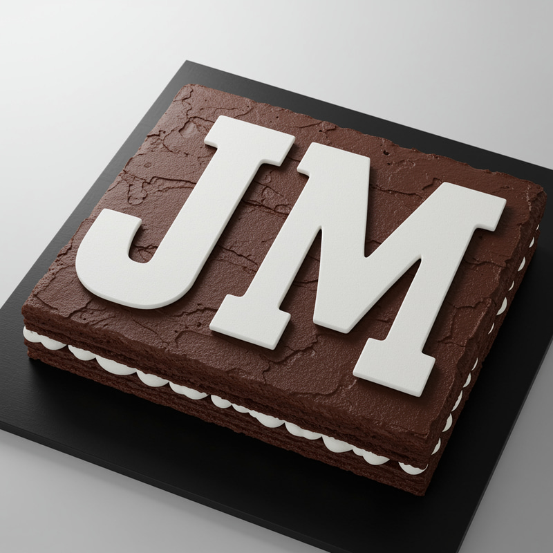 Masculine JM Letter Cake Design Masculine JM Letter Cake Design