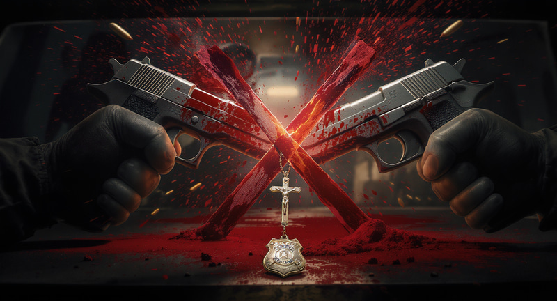 Crossed Handguns: A Gritty Crime Scene Crossed Handguns: A Gritty Crime Scene