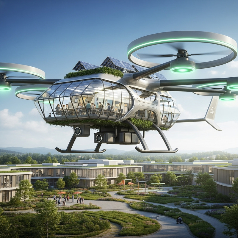Futuristic Drone School Powered by Green Energy Futuristic Drone School Powered by Green Energy
