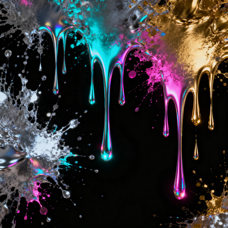 Dreamy Neon Metallic Pattern Design