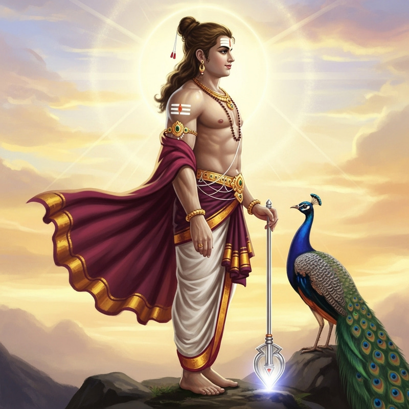 Majestic Lord Murugan: A Divine Portrait at Dawn Majestic Lord Murugan: A Divine Portrait at Dawn