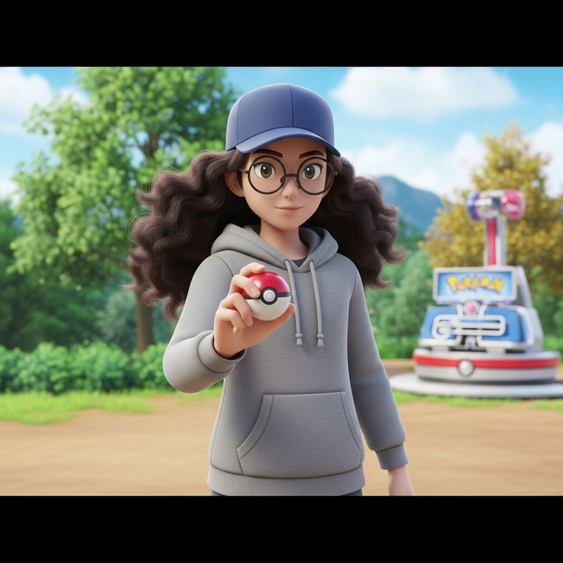 Pokemon Trainer Character with Long Curls Pokemon Trainer Character with Long Curls