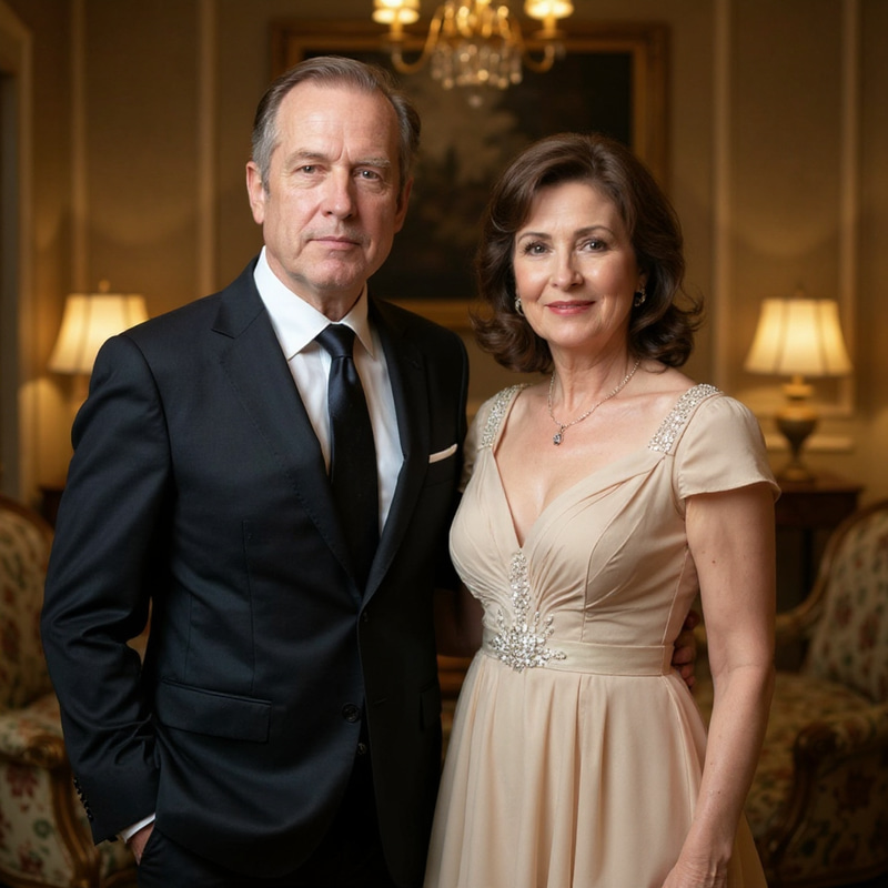 Elegant Portrait of a Mature Couple in Luxury Elegant Portrait of a Mature Couple in Luxury