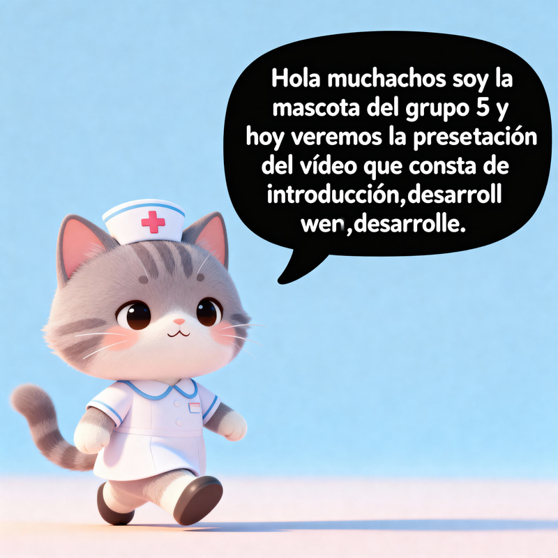 Cute Animated Nurse Cat for Group 5 Presentation