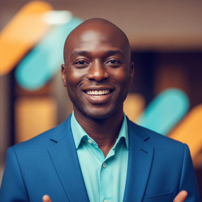 Confident Marketing Expert in Vibrant Blazer