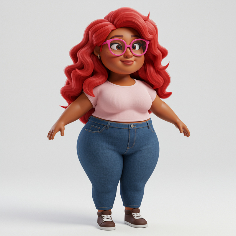 Pixar Style 32-Year-Old Woman Illustration Pixar Style 32-Year-Old Woman Illustration