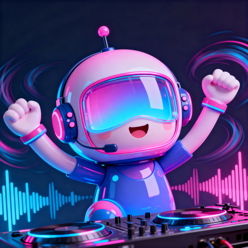 Fun DJ Helmet Mascot for Events