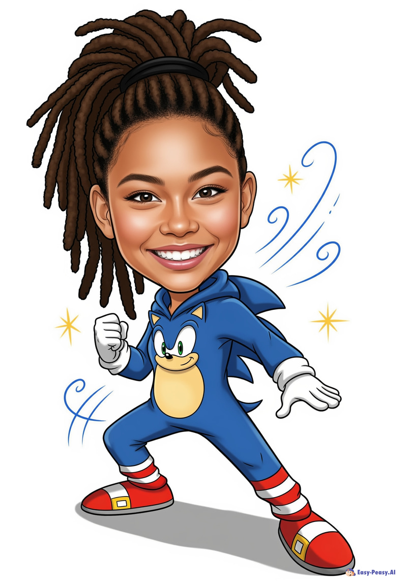 Funny Caricatures of Girls in Sonic Pajamas Funny Caricatures of Girls in Sonic Pajamas