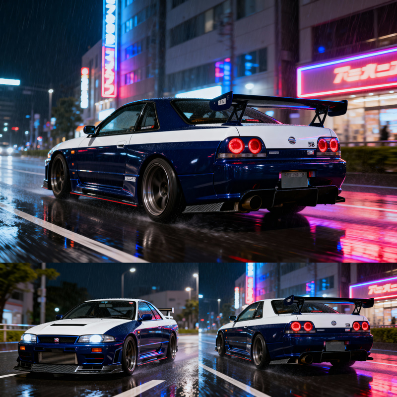 1994 Nissan Skyline R33 Widebody in Navy Blue