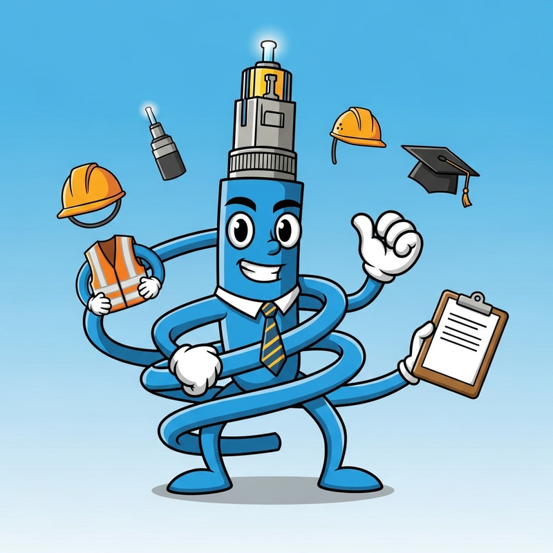 Friendly Cartoon Fiber Optic Mascot Design