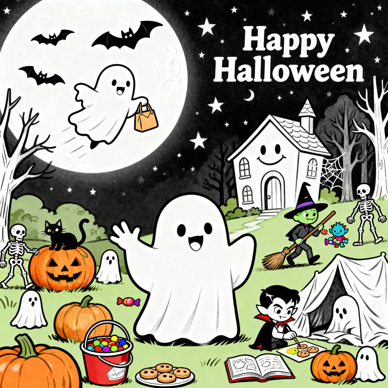 Halloween Coloring Book for Kids: Little Boo Adventures Halloween Coloring Book for Kids: Little Boo Adventures