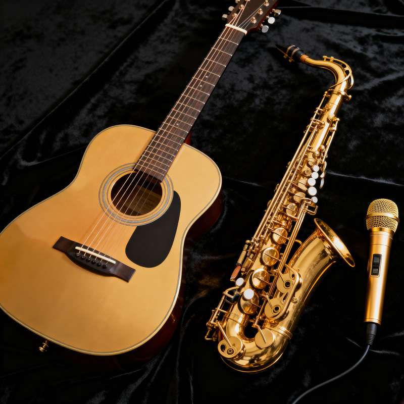 Golden Guitar and Saxophone Composition
