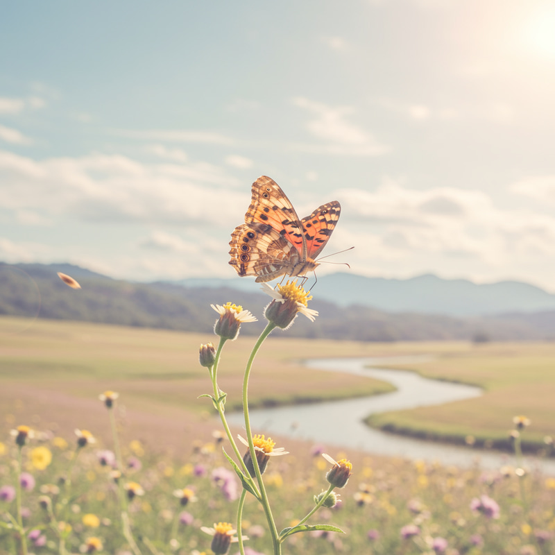 Pastel Landscape Butterfly Art Pastel Landscape Butterfly Art