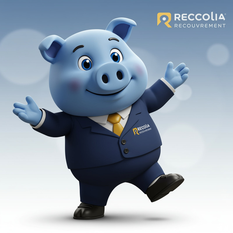Blue Pig Mascot for Recolia Debt Collection Blue Pig Mascot for Recolia Debt Collection