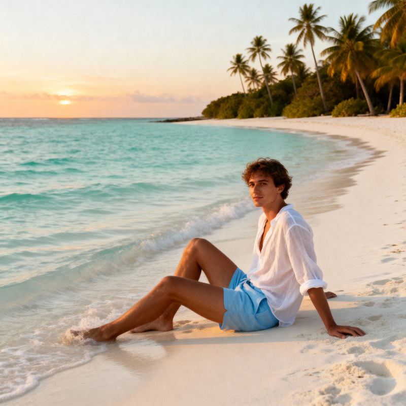 Relaxing on the Beach in Maldives Relaxing on the Beach in Maldives