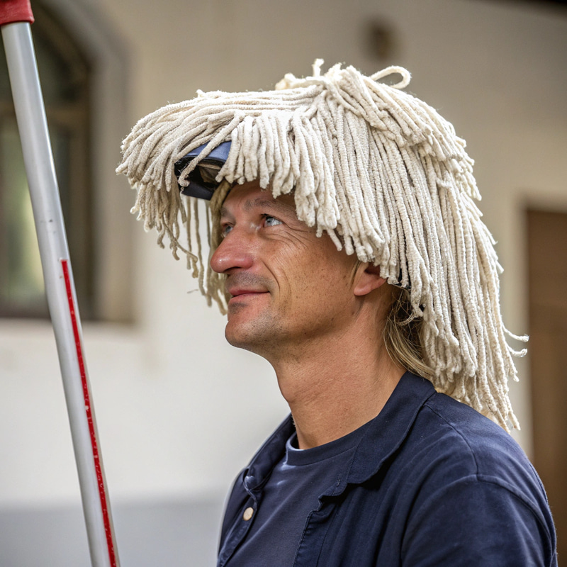 Male Figure with Mop Hair - Unique Art Concept Male Figure with Mop Hair - Unique Art Concept