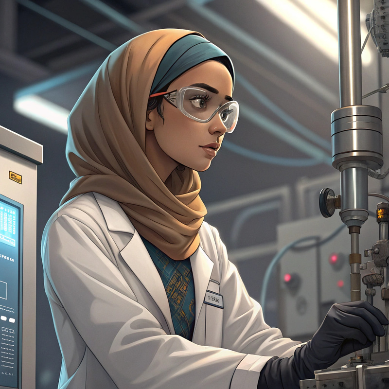 South Asian Female Scientist in Anime Style South Asian Female Scientist in Anime Style