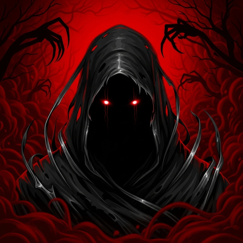 Mysterious Cloaked Figure - Horror Art Illustration Mysterious Cloaked Figure - Horror Art Illustration
