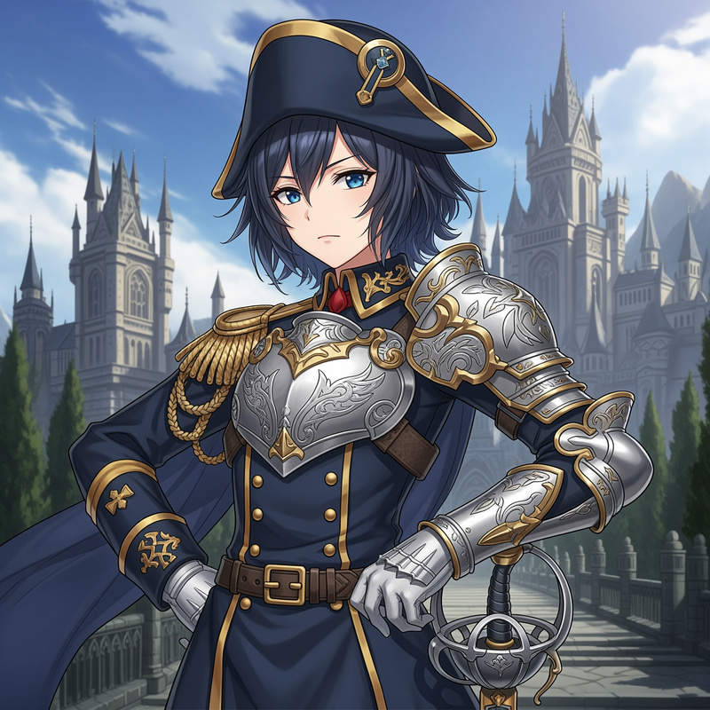 Anime Character with Napoleon Uniform Design