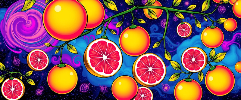 Psychedelic Grapefruit Art: Whimsical Vibes Psychedelic Grapefruit Art: Whimsical Vibes