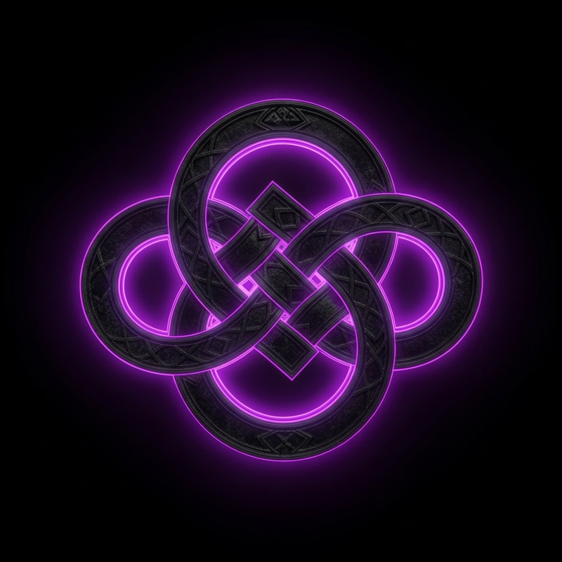 Gothic Endless Knot with Neon Purple Outline Gothic Endless Knot with Neon Purple Outline