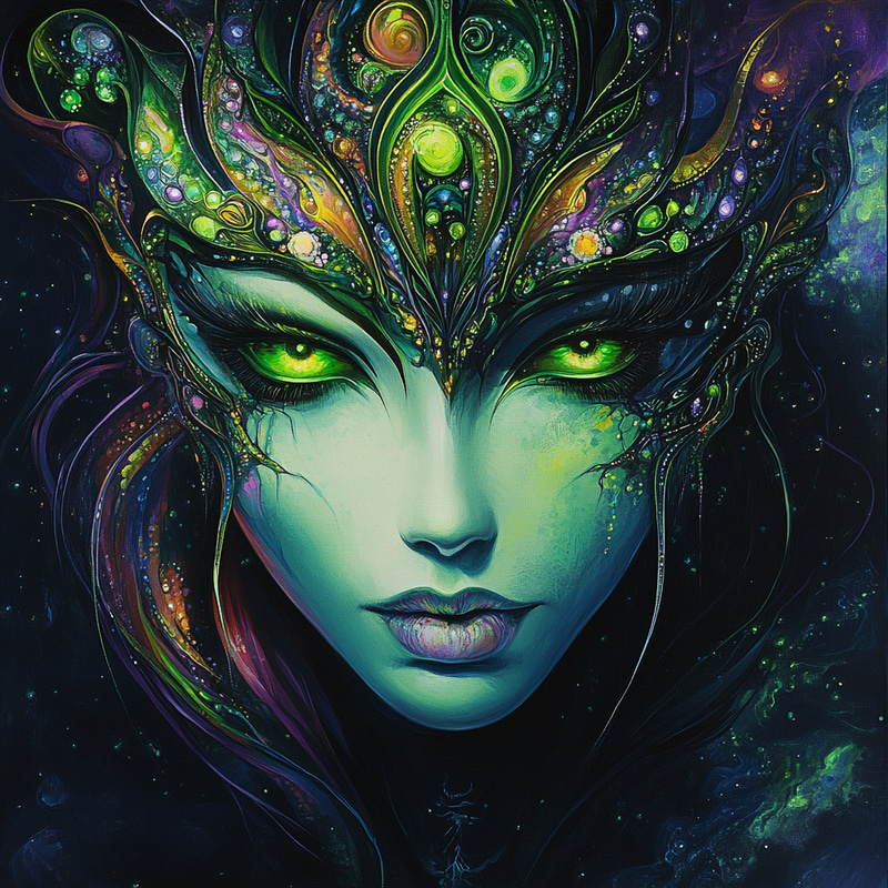 Galactic Goddess: A Fusion of Surreal and Cosmic Art Galactic Goddess: A Fusion of Surreal and Cosmic Art