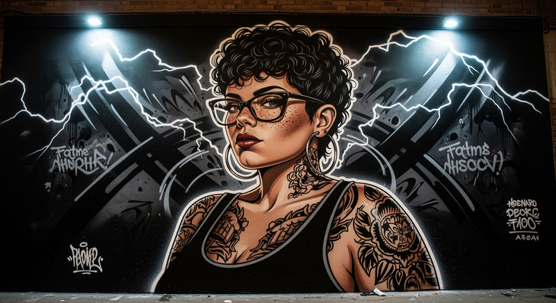 Empowering Graffiti Art of a Resilient Woman