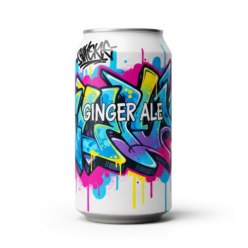 Vibrant Ginger Ale Can Illustration Vibrant Ginger Ale Can Illustration