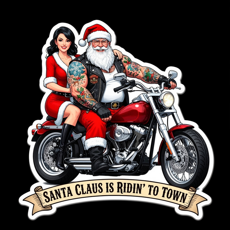 Bad-Ass Santa Claus Biker Illustration Bad-Ass Santa Claus Biker Illustration