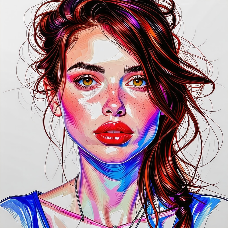 Elegant Fashion Sketch of a Beautiful Model Elegant Fashion Sketch of a Beautiful Model