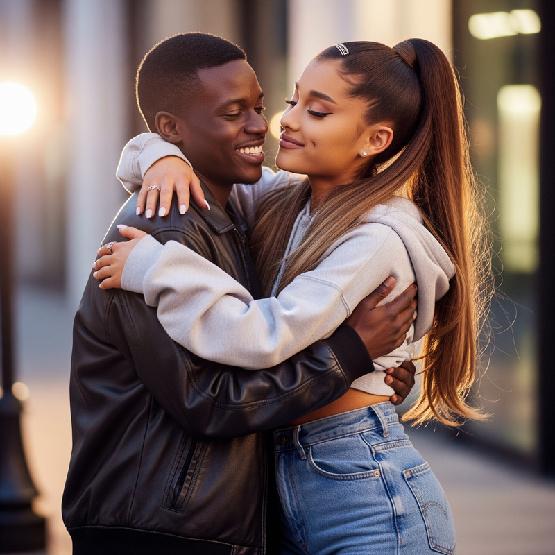 Popular Female Pop Star Embraces a Friend Popular Female Pop Star Embraces a Friend