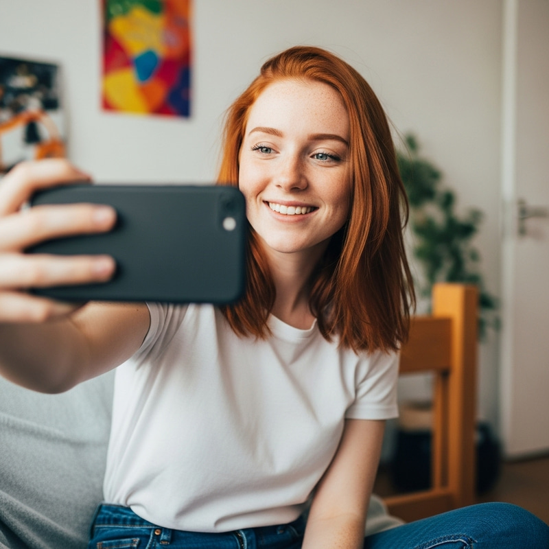 18-Year-Old Girl Selfie: Capture the Moment