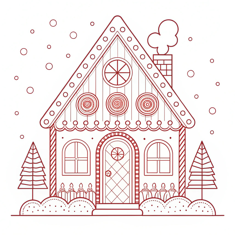 Gingerbread House Coloring Page for Kids Gingerbread House Coloring Page for Kids