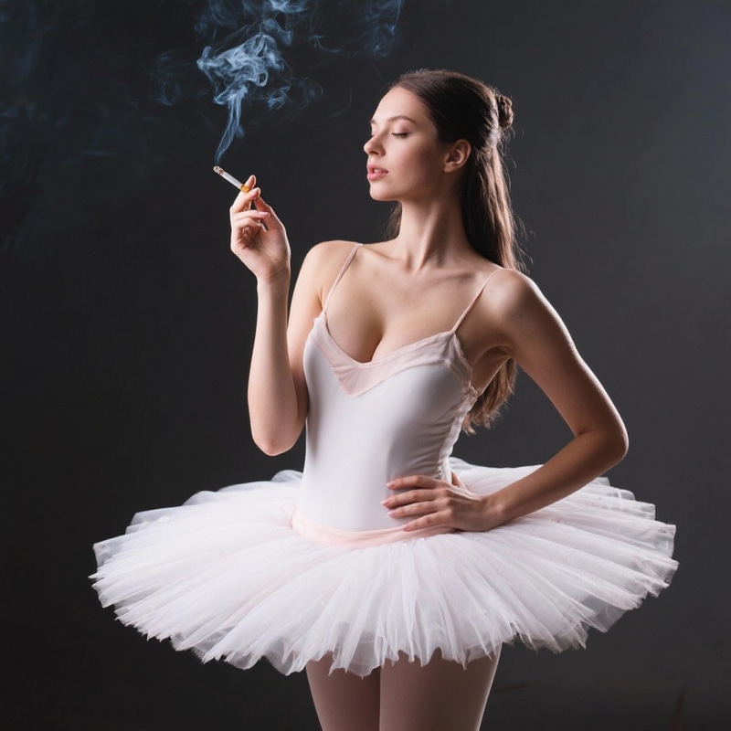 Ballerina Beauty: Smoking Elegance in Motion