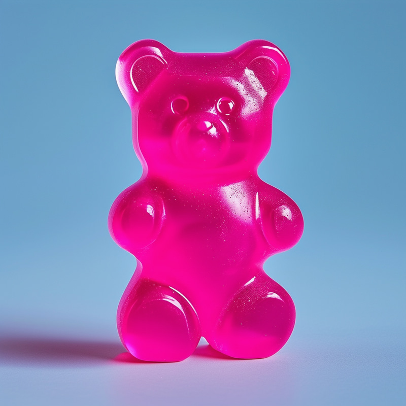 Stoned Pink Gummy Bear Standing Stoned Pink Gummy Bear Standing