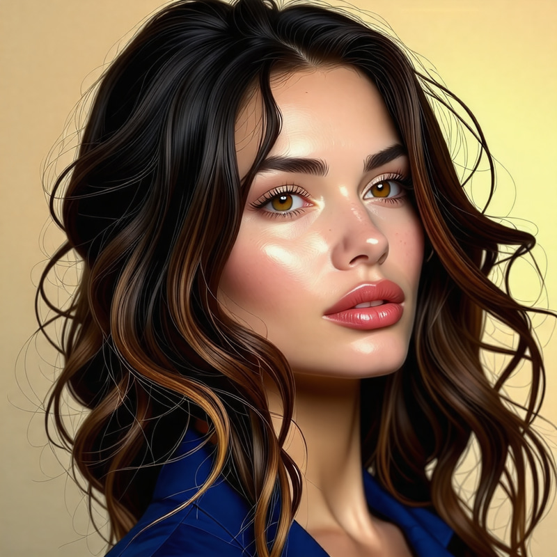 Modern Female Portrait with Unique Features Modern Female Portrait with Unique Features