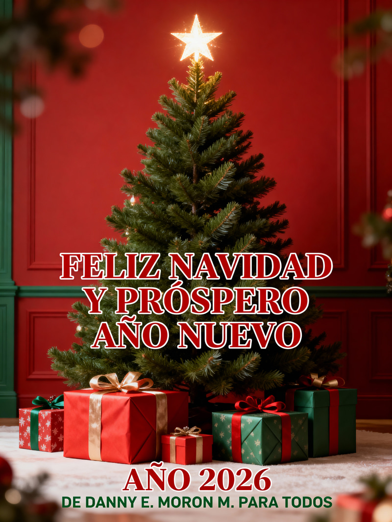 2026 Christmas Card with Big Gifts and Cheer