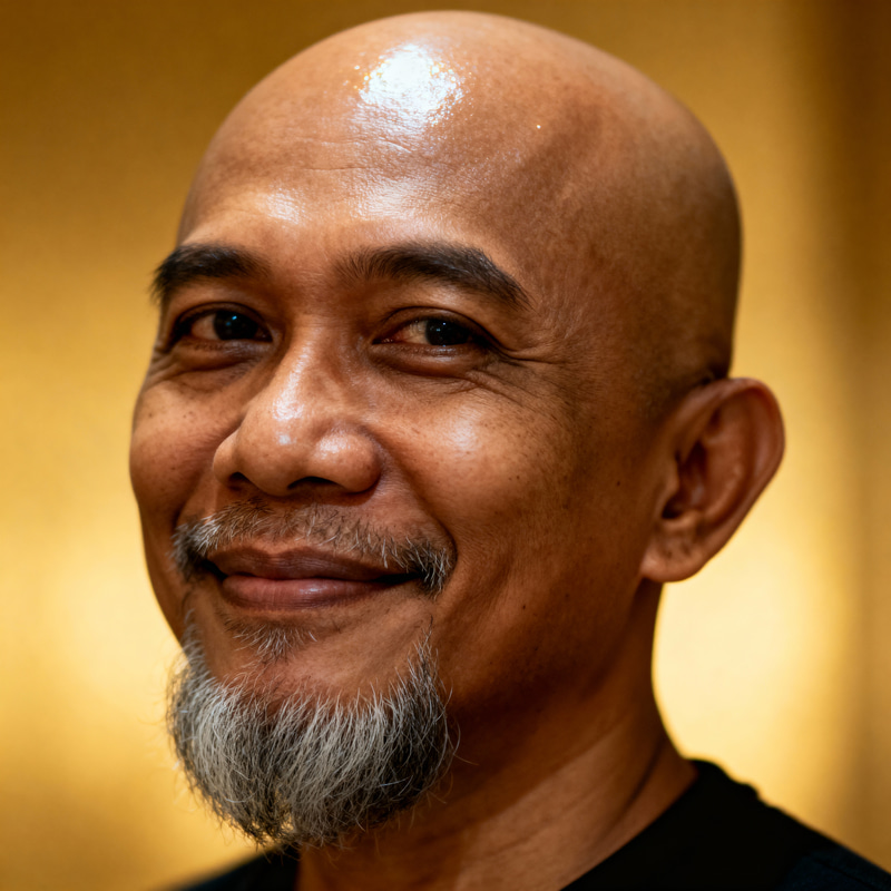Portrait of a Javanese Bald Man with Beard Portrait of a Javanese Bald Man with Beard