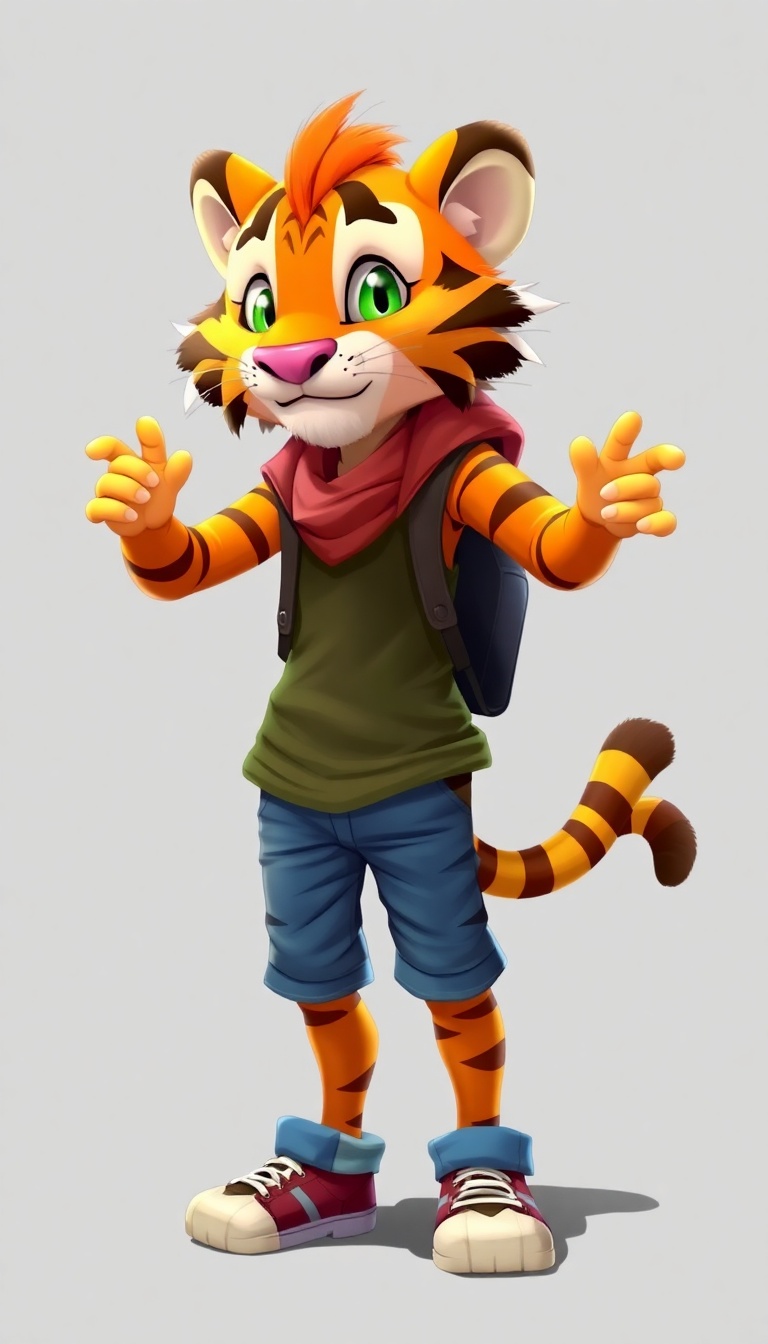 Vibrant Anthropomorphic Tiger Character Design Vibrant Anthropomorphic Tiger Character Design