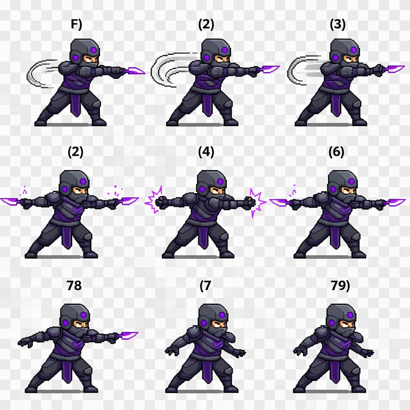 Futuristic Ninja Animation Sprite Sheet Futuristic Ninja Animation Sprite Sheet