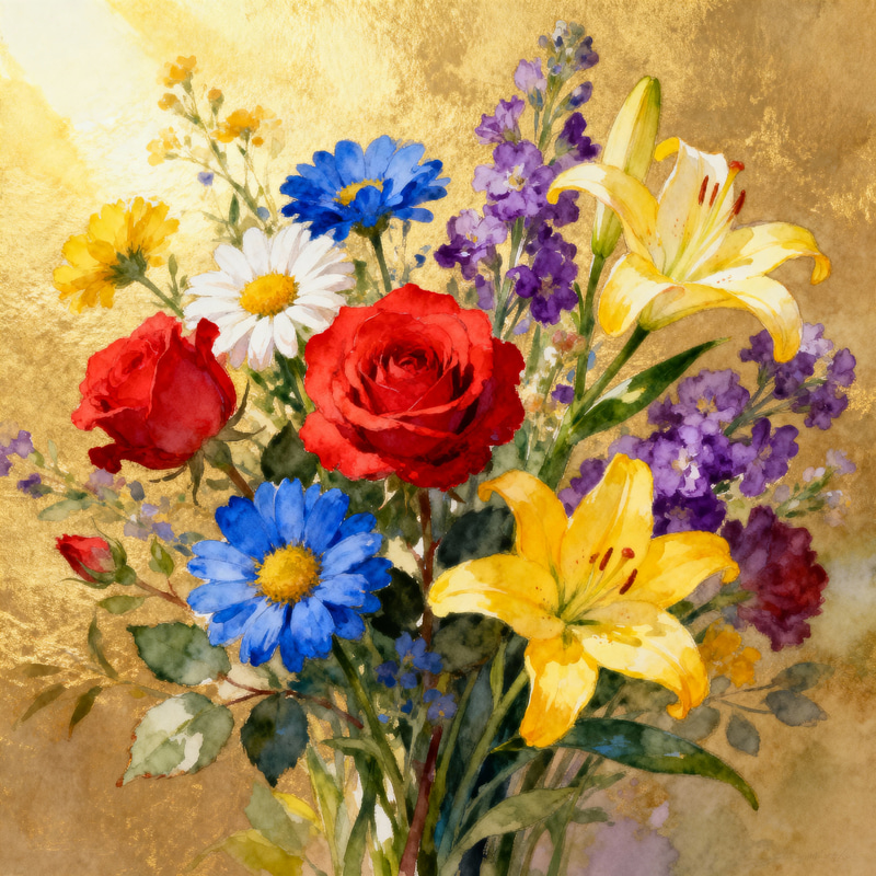 Vibrant Multi-Color Flower Designs Vibrant Multi-Color Flower Designs