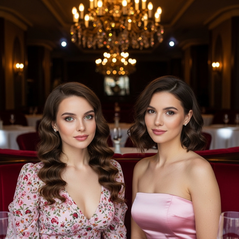 Elegant Restaurant Moments with Friends Elegant Restaurant Moments with Friends