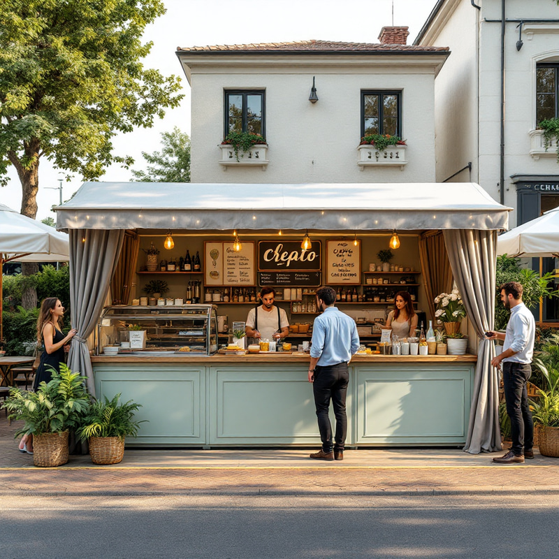 Charming Gelato & Crepes Stand at Summer Festival