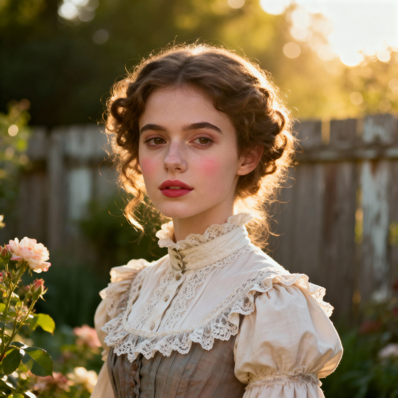 Vintage Victorian Fashion Portrait of a Young Woman Vintage Victorian Fashion Portrait of a Young Woman