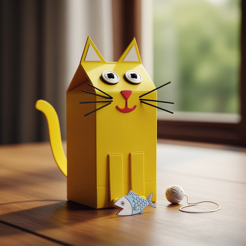 Cute Yellow Cartoon Cat – Adorable Art