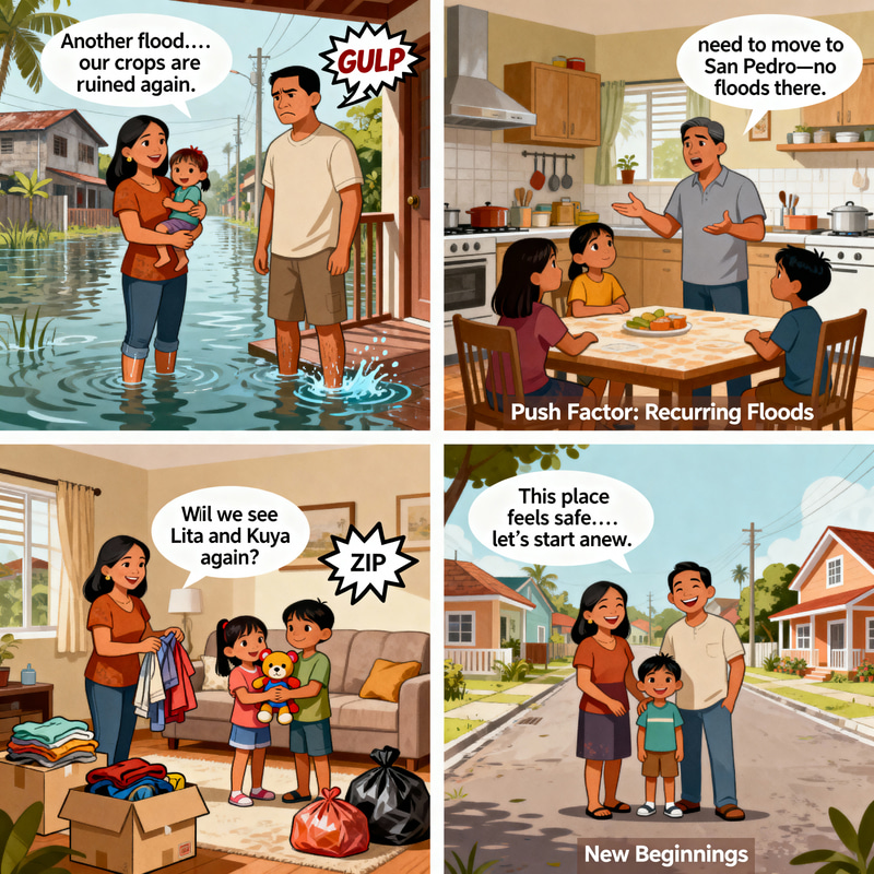 Comic Strip on Migration Due to Floods Comic Strip on Migration Due to Floods