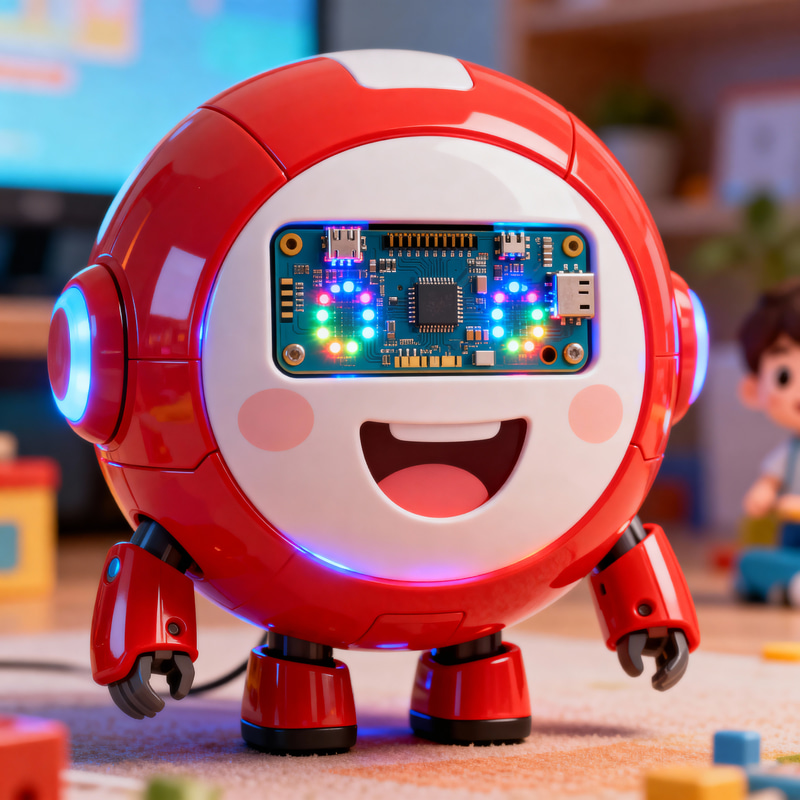 Animated Kid's Robot with Microbit Face Animated Kid's Robot with Microbit Face