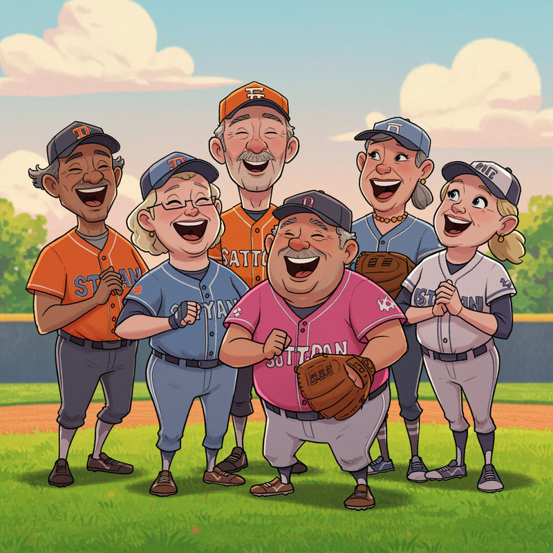 Veteran Softball Players in Disney Pixar Style Veteran Softball Players in Disney Pixar Style