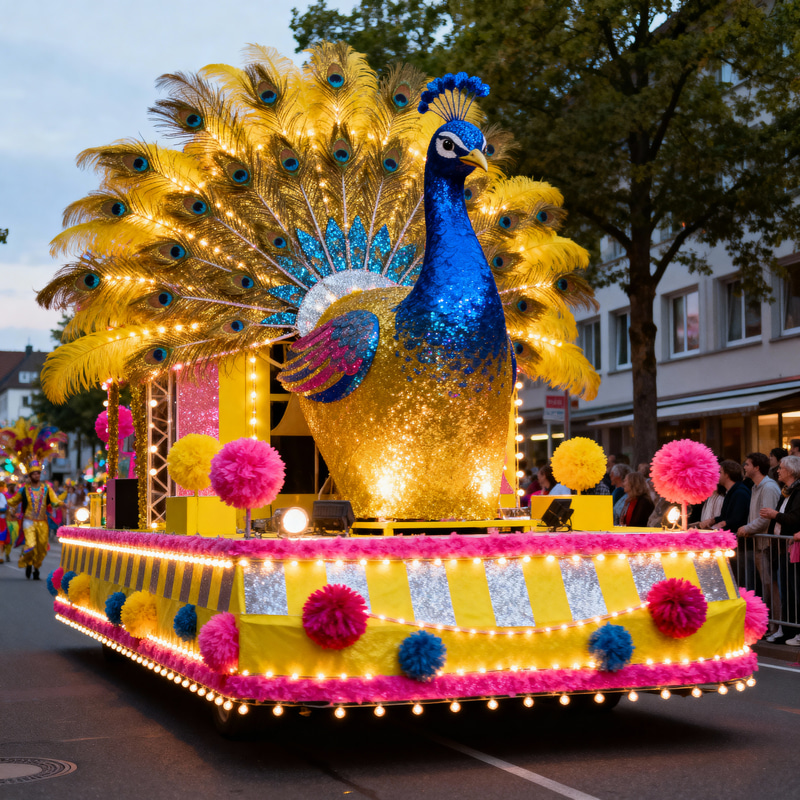 Peacock-Themed Carnival Float Design Ideas Peacock-Themed Carnival Float Design Ideas