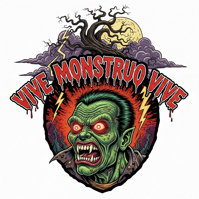 VIVE MONSTRUO VIVE Logo Design - Comic Style VIVE MONSTRUO VIVE Logo Design - Comic Style